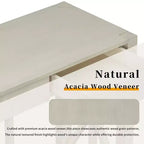 TUYOHW 60 Table Console en Bois d'Acacia avec 4 Tiroirs, Table d'Entrée de Ferme avec Pieds en X, Table d'Appoint Fine pour Salon, Cuisine, Couloir