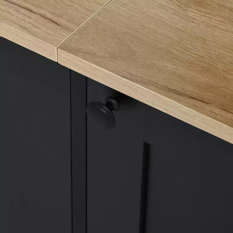 Meuble TV Whisen 91, meuble de rangement mural arqué, meuble TV de style ferme avec étagères, grain de bois pour téléviseurs jusqu'à 70 pouces