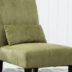 Fauteuil d'appoint moderne sans accoudoirs en tissu chenille avec oreiller, pieds en bois massif, chaise d'appoint à assise profonde pour le salon, la chambre ou le bureau - Panipeachy