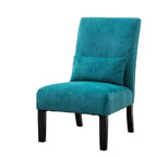 Fauteuil d'appoint moderne sans accoudoirs en tissu chenille avec oreiller, pieds en bois massif, chaise d'appoint à assise profonde pour le salon, la chambre ou le bureau - Panipeachy