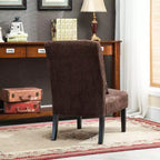 Fauteuil d'appoint moderne sans accoudoirs en tissu chenille avec oreiller, pieds en bois massif, chaise d'appoint à assise profonde pour le salon, la chambre ou le bureau - Panipeachy