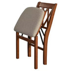 Stakmore Lot de 2 chaises pliantes à dossier treillis, cerisier, rembourrées, cadre en bois, entièrement assemblées