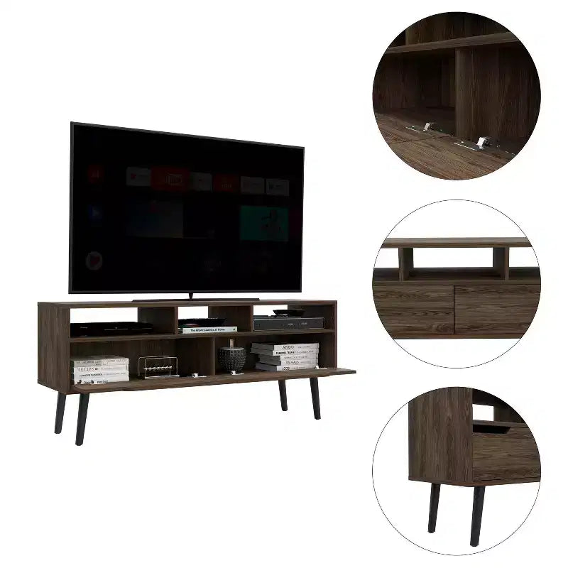Meuble TV Santa Fe pour téléviseurs jusqu'à 55" Noyer - Boahaus