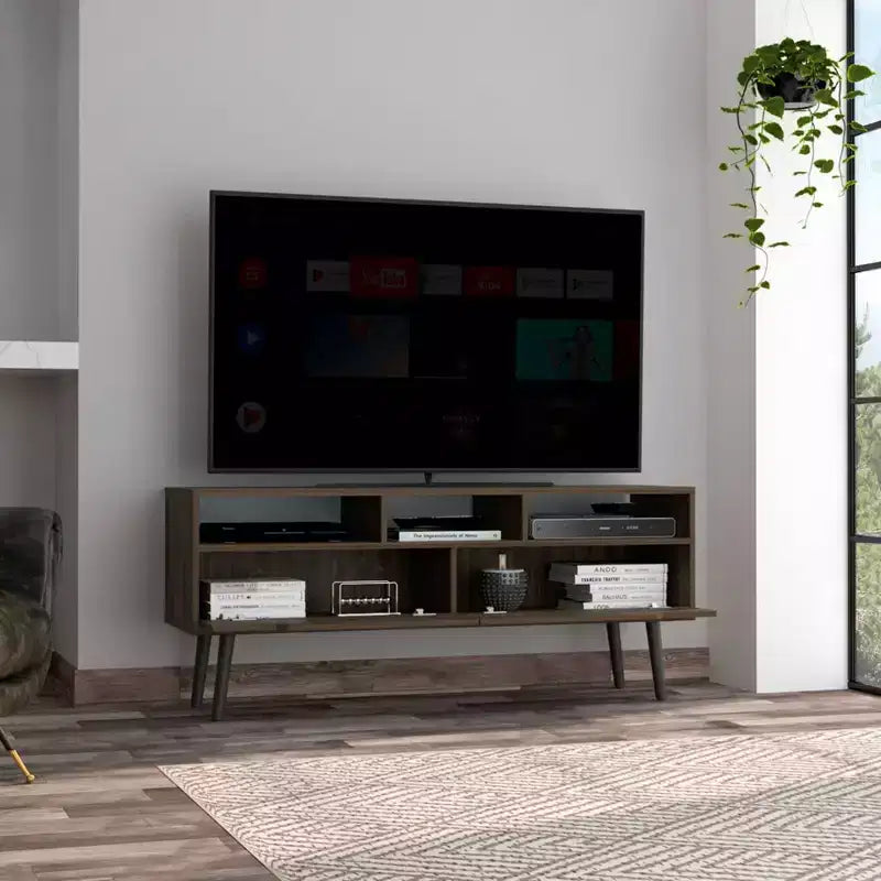 Meuble TV Santa Fe pour téléviseurs jusqu'à 55" Noyer - Boahaus