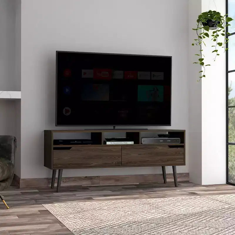 Meuble TV Santa Fe pour téléviseurs jusqu'à 55" Noyer - Boahaus