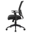 Chaise de bureau Boss Office Products dossier en maille noire : Ergonomique, accoudoirs réglables, pivotante, piètement nylon