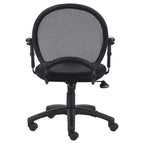Chaise en maille à bras réglables noire - Boss Office Products : Ergonomique, pivotante, piètement nylon, capacité de 125 kg