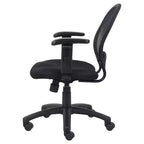 Chaise en maille à bras réglables noire - Boss Office Products : Ergonomique, pivotante, piètement nylon, capacité de 125 kg