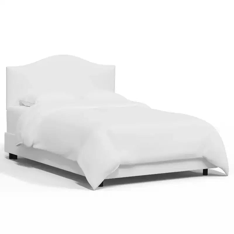 Lit capitonné incurvé personnalisé avec tête de lit Queen Size Skyline Furniture blanc cassé