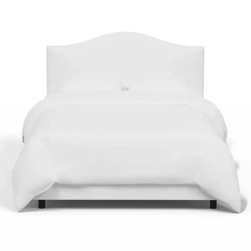 Lit capitonné incurvé personnalisé avec tête de lit Queen Size Skyline Furniture blanc cassé