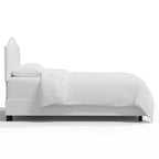 Lit capitonné incurvé personnalisé avec tête de lit Queen Size Skyline Furniture blanc cassé