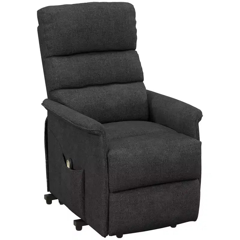 Fauteuil inclinable releveur électrique HOMCOM pour personnes âgées avec télécommande, revêtement en tissu de lin