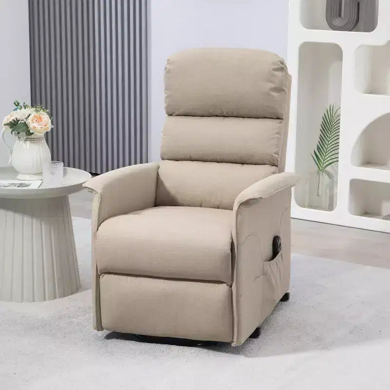 Fauteuil inclinable releveur électrique HOMCOM pour personnes âgées avec télécommande, revêtement en tissu de lin