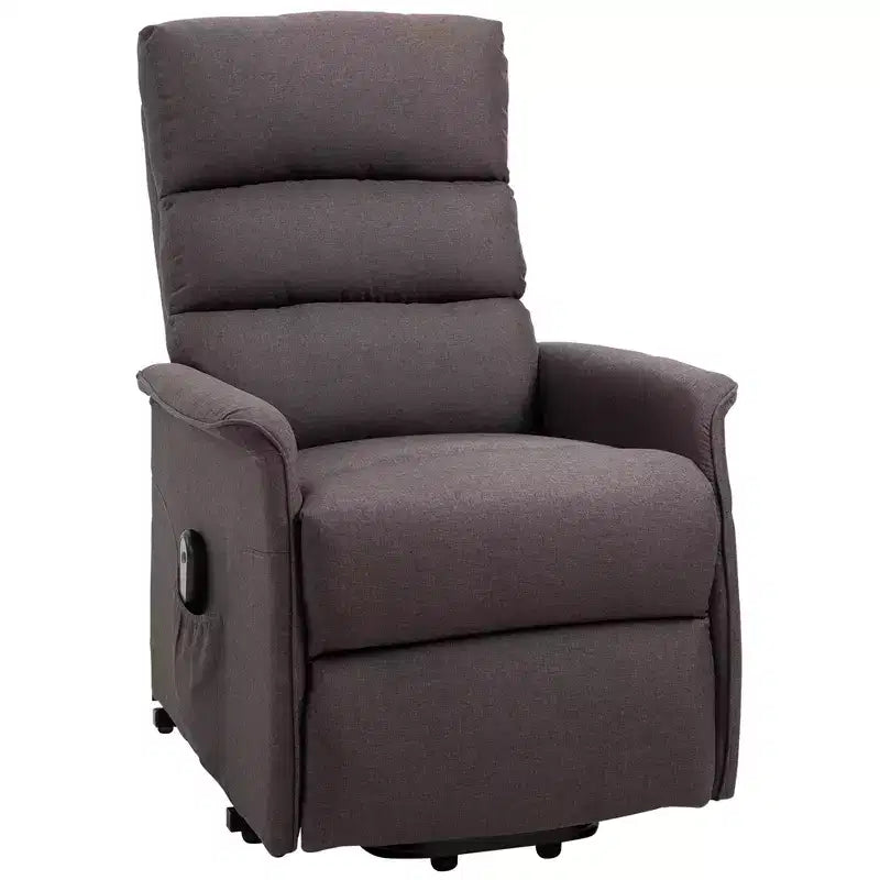Fauteuil inclinable releveur électrique HOMCOM pour personnes âgées avec télécommande, revêtement en tissu de lin