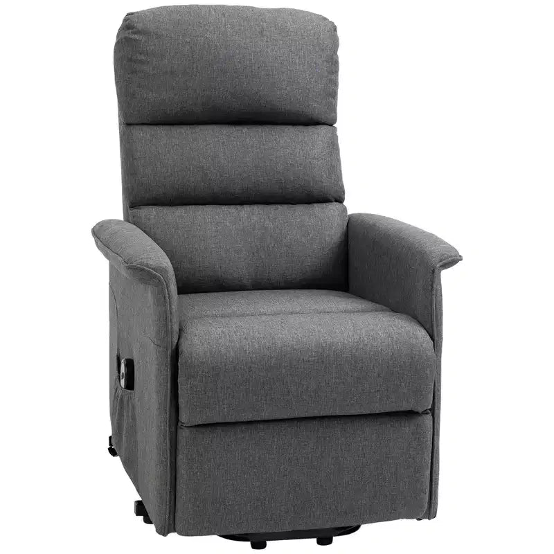 Fauteuil inclinable releveur électrique HOMCOM pour personnes âgées avec télécommande, revêtement en tissu de lin