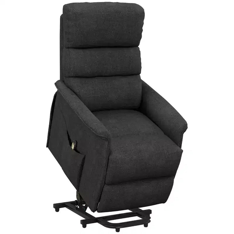 Fauteuil inclinable releveur électrique HOMCOM pour personnes âgées avec télécommande, revêtement en tissu de lin