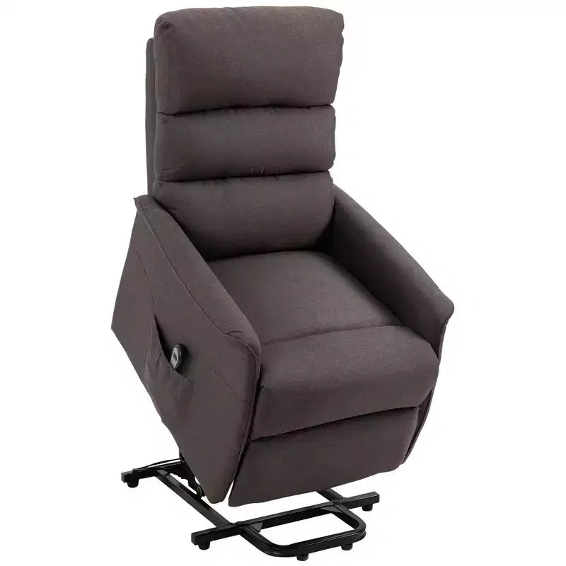 Fauteuil inclinable releveur électrique HOMCOM pour personnes âgées avec télécommande, revêtement en tissu de lin