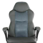 Fauteuil de bureau Elama en similicuir anthracite, dossier haut et réglable