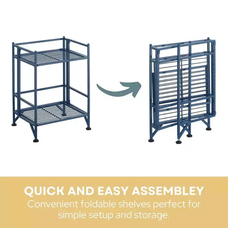 Étagère pliante en métal à 2 niveaux 20 Extra Storage - Breighton Home