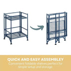 Étagère pliante en métal à 2 niveaux 20 Extra Storage - Breighton Home