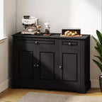 HOMCOM Buffet de service, Meuble de cuisine moderne avec 2 tiroirs et étagères réglables, Meuble de bar à café pour salon