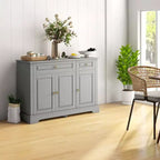 HOMCOM Buffet de service, Meuble de cuisine moderne avec 2 tiroirs et étagères réglables, Meuble de bar à café pour salon